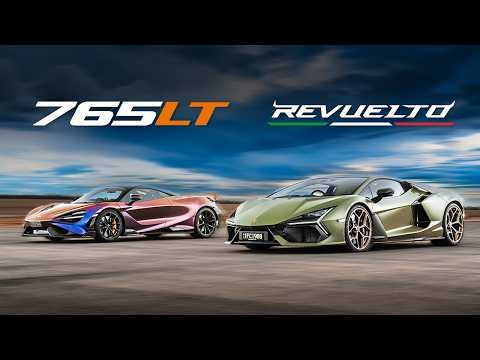 V12 Lamborghini Revuelto vs V8 McLaren 765LT DRAG RACE