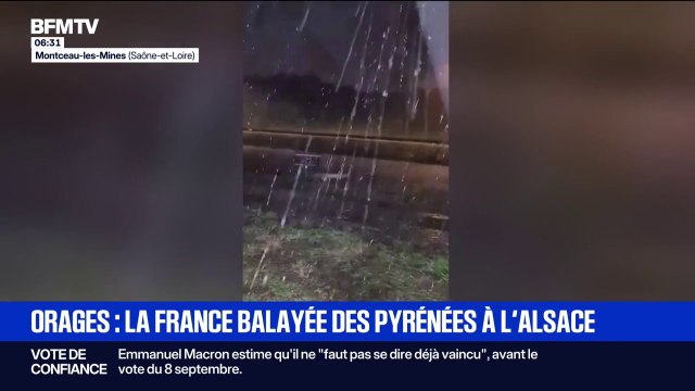 La France balayée par de violents orages des Pyrénées à l'Alsace