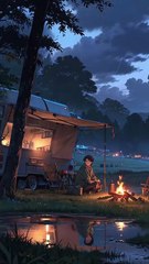 A Gentle Evening Twilight Rain