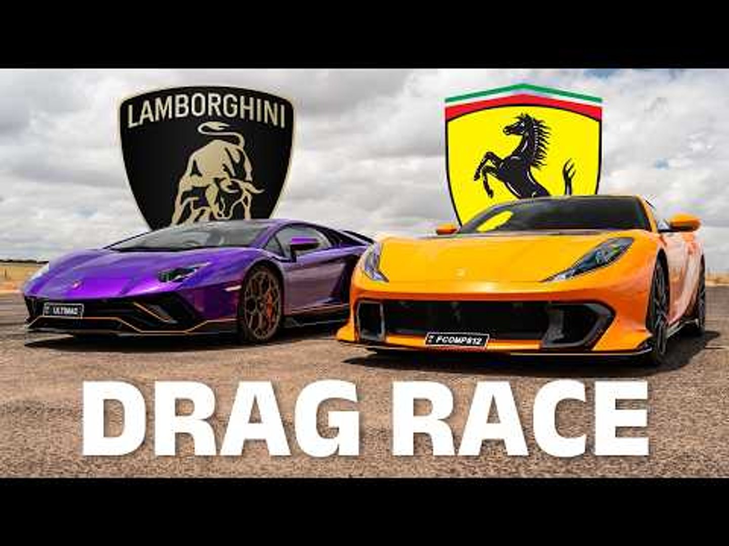 V12 Lamborghini v V12 Ferrari DRAG RACE! Aventador Ultimae vs 812  Competizione, image size:1440x1080