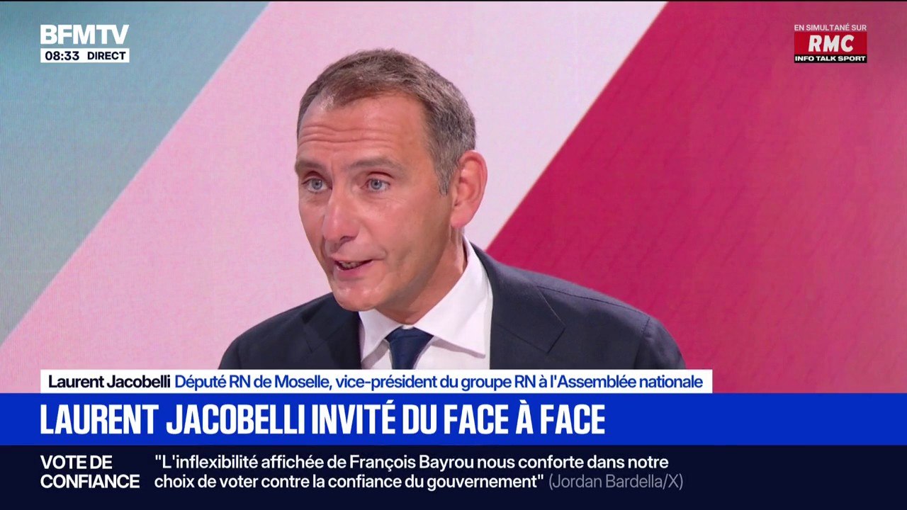 Représentants de l'opposition "en vacances": "Marine Le Pen lui a écrit [à François Bayrou] au milieu de l'été", assure Laurent Jacobelli (RN)