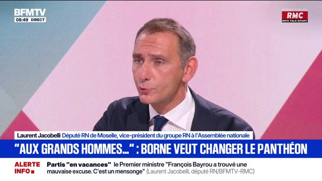 Des âneries : Laurent Jacobelli réagit à la volonté d'Élisabeth Borne de changer la devise du Panthéon pour reconnaître pleinement la place des femmes dans l'Histoire