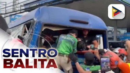 Nasa 10 sugatan, matapos araruhin ng isang pampasaherong bus ang ilang mga sasakyan sa Commonwealth Ave. | ulat ni Merry Ann Bastasa - Radyo Pilipinas
