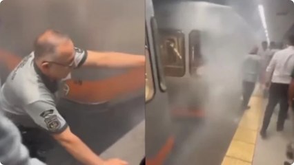 Bağcılar-Yenikapı metro hattında seyir halindeki trende yangın çıktı