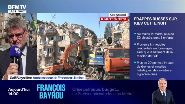 Frappes russes sur Kiev: On ne comprend pas très bien la cohérence du discours du Kremlin, affirme Gaël Veyssière, ambassadeur de France en Ukraine