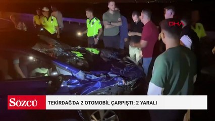 Tekirdağ'da 2 otomobil çarpıştı; 2 yaralı