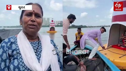 સુરતના રાંદેરમાં તાપી નદીમાં તરતા મંડપમાં ગણેશજીની અનોખી સ્થાપના