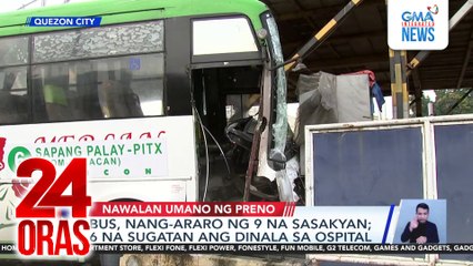 Bus, nang-araro ng 9 na sasakyan; 6 na sugatan ang dinala sa ospital | 24 Oras
