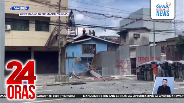 Demolisyon sa bahagi ng Tondo, inalmahan ng mga residente; isa sa 4 na sugatan, hinataw umano ng kahoy | 24 Oras