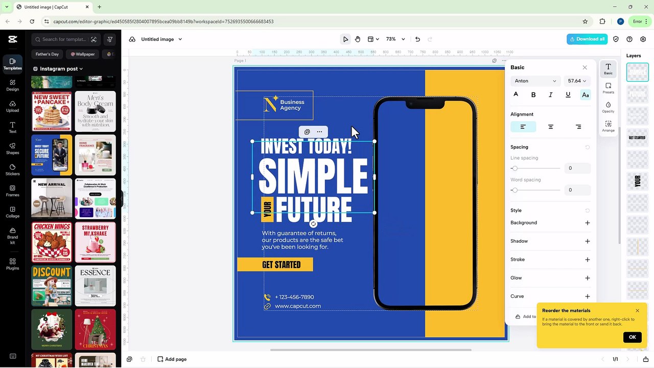 Capcut Web Editor 46 Using Templates in Image Editor