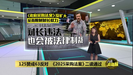 125 赞成63 反对   《2025采购法案》二读通过