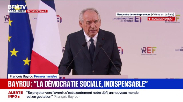 François Bayrou évoque “les grandes puissances de ce monde qui ont proclamé la fin d’un monde ou la force était celle de la loi”