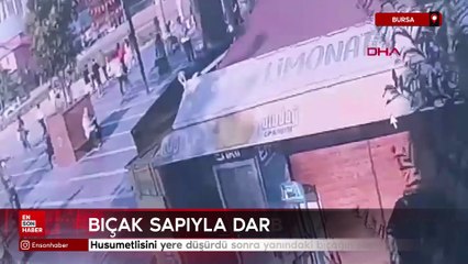 Bursa'da husumetlisini bıçak sapıyla darbetti