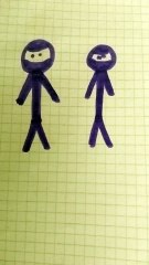 Doppio ninja viola disegno