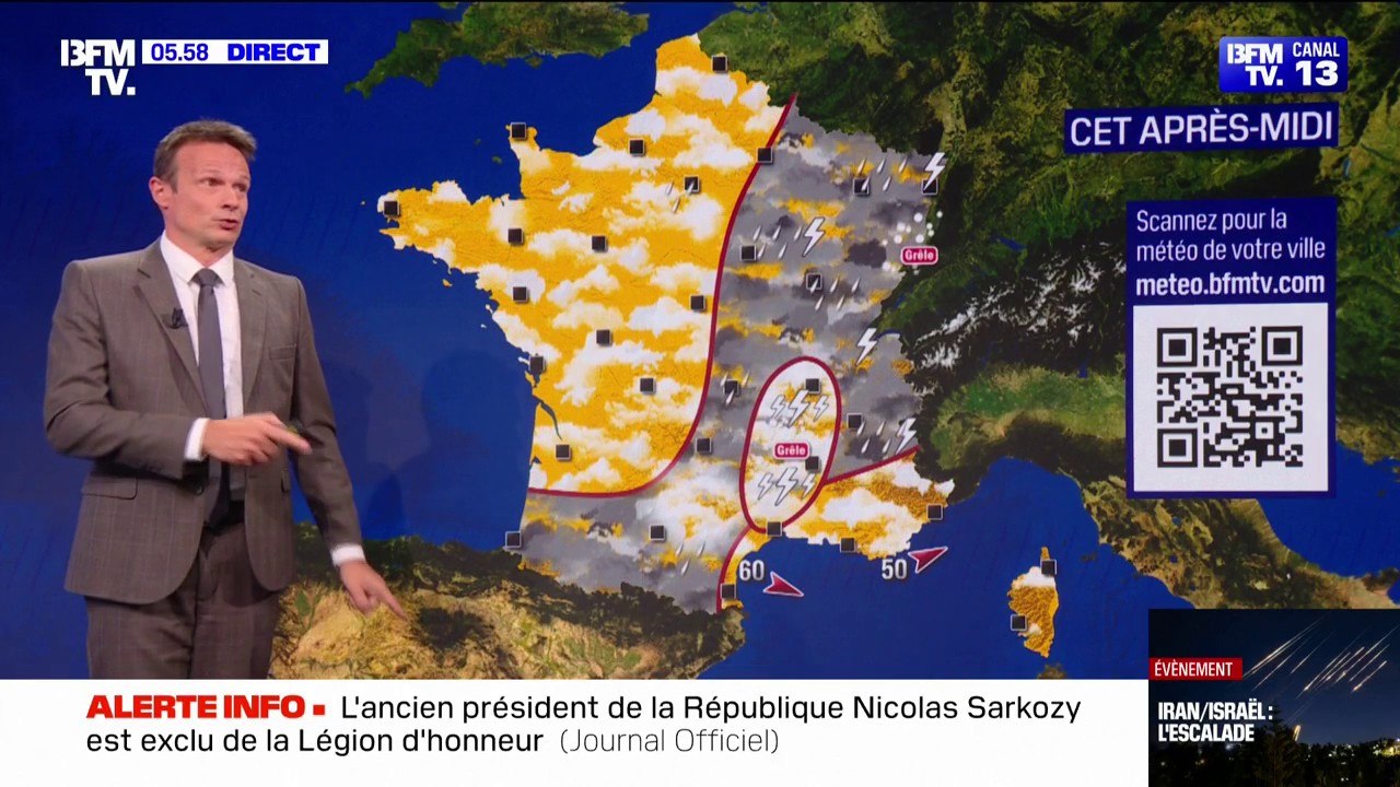 Les orages traversent le territoire d'ouest en est: la météo du dimanche 15 juin