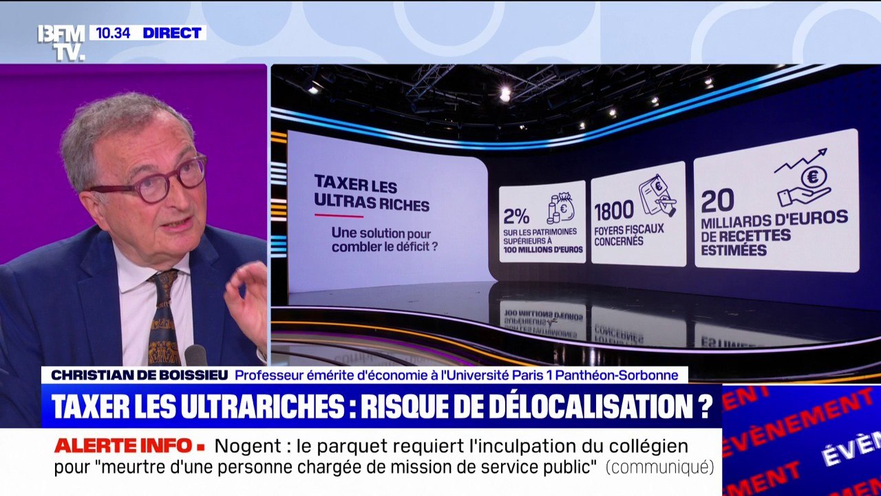 Taxe Zucman: "Le principal risque, c'est l'exil fiscal", estime Christian de Boissieu, professeur d'économie