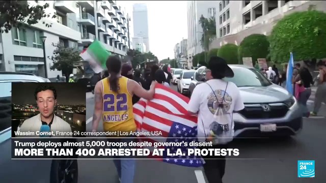 Police 'becoming much more forceful' as more than 400 arrested at LA protests