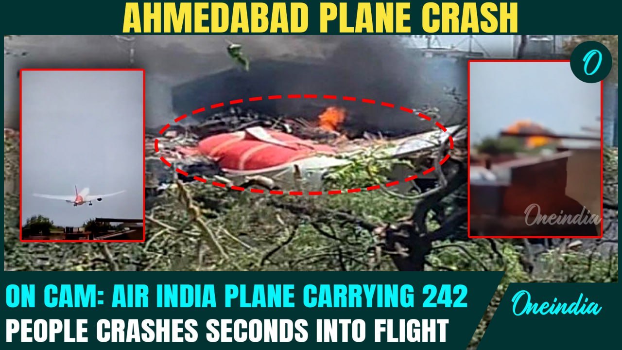VIDEO: Moment Air India Flight With 242 People Crashes Near Ahmedabad Minutes After Departure