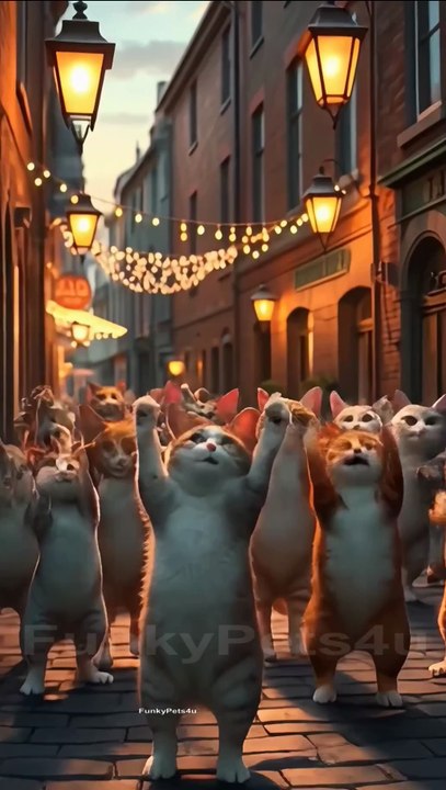 Beautiful Cats Dancing In Street - FunkyPets4u   #funnypets  #cute #funkypets4u  #petvideos #cat