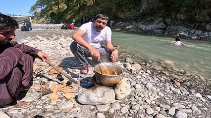 We cooked beside a river
