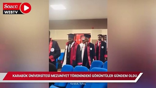 Karabük Üniversitesi mezuniyet törenindeki görüntüler gündem oldu