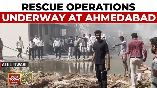 Air India plane crash: Massive rescue operations underway at crash site in Ahmedabad
