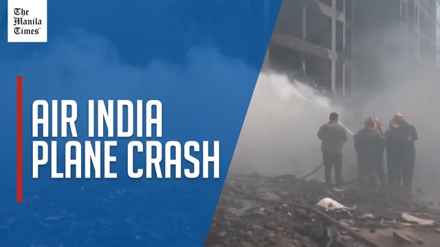Charred wreckage of Air India plane crash seen as emergency workers extinguish fires