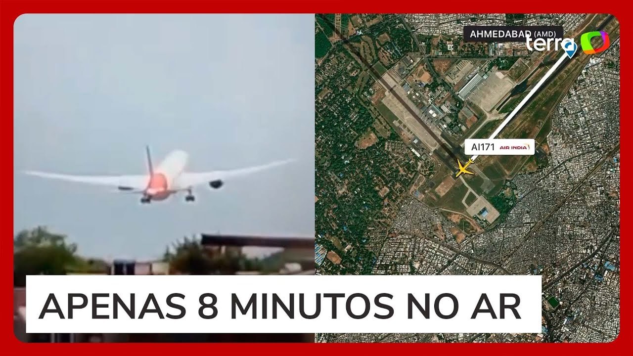 Monitoramento do FlightRadar24 mostra que avião caiu cerca de 8 minutos após decolar