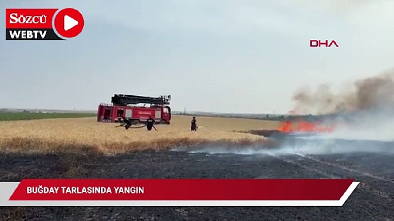 Buğday tarlasında yangın