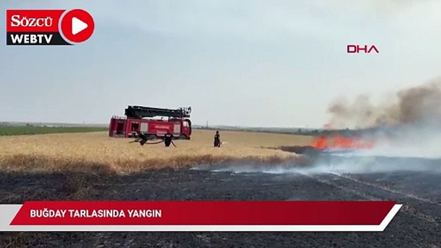 Buğday tarlasında yangın