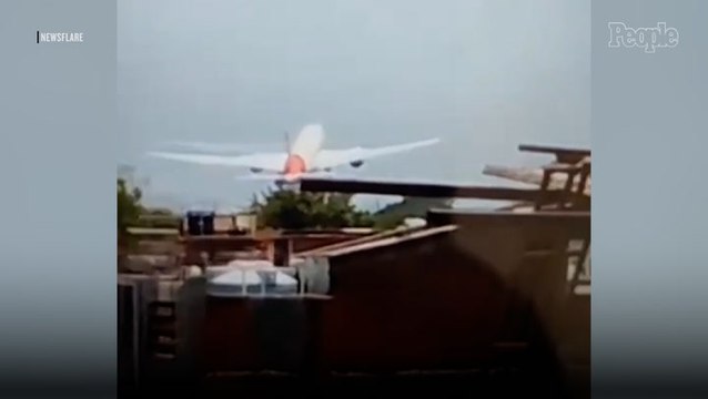 London-Bound Plane Carrying More Than 240 People Crashes and Explodes into Flames Moments After Takeoff