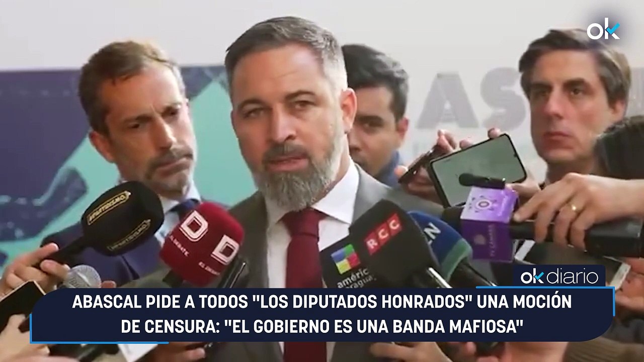 Abascal pide a todos los diputados honrados una moción de censura El Gobierno es una banda mafiosa