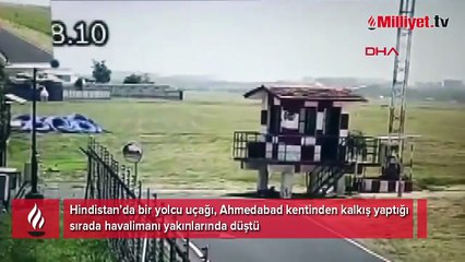 Hindistan'da yolcu uçağının düşme anı kameralara saniye saniye yansıdı