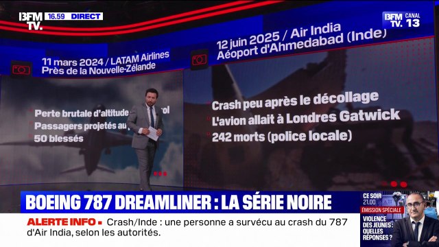 LES ÉCLAIREURS - Crash d'avion en Inde: les précédents incidents du Boeing 787 Dreamliner