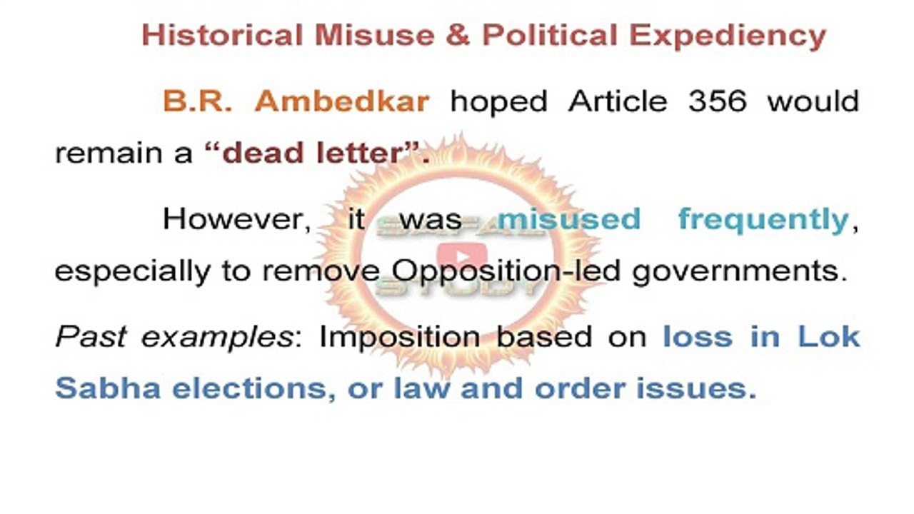 Polity and Governance Events - How is President Rule Imposed - Federalism and Centre State Relations