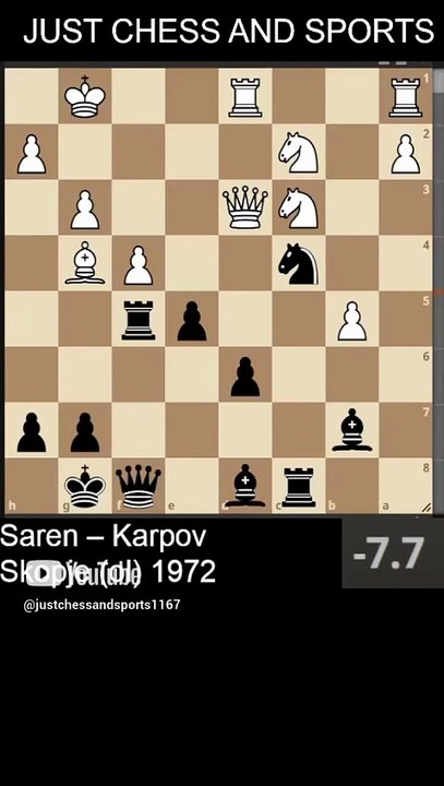 Anatoly Karpov sacrifices the Rook and beats Saren (1972)