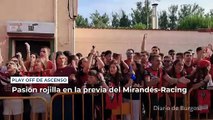 Pasión rojilla en los alrededores de Anduva antes del Mirandés-Racing de Santander