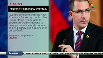 Jorge Arreaza thanks ALBA for the trust placed in him