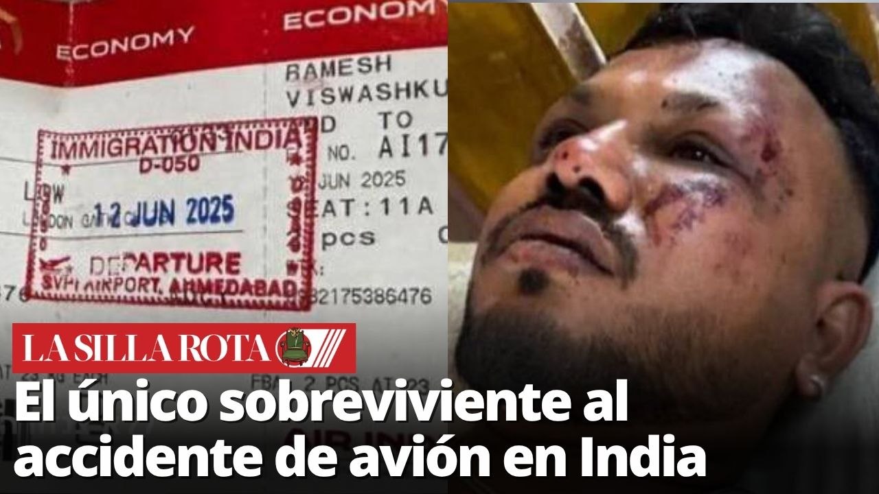 Único sobreviviente camina tras tragedia del accidente aéreo en India