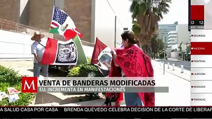 Aumenta la venta de banderas modificadas tras manifestaciones de migrantes en EU