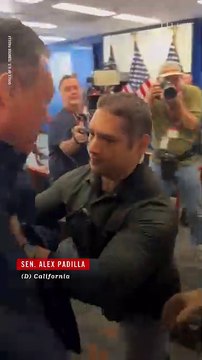 Sen. Alex Padilla Forcibly Removed From DHS Press Conference in Los Angeles [VERTICAL]
