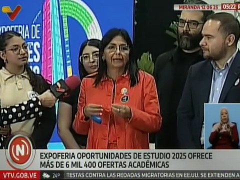 Vpdta. Delcy Rodríguez indicó el gran impulso a los jóvenes con las oportunidades de estudios