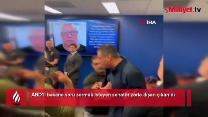 ABD'li bakana soru sormak isteyen senatöre ters kelepçeli gözaltı
