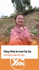 Phúng Phính đu trend tiktok với chiếc quần giãn
