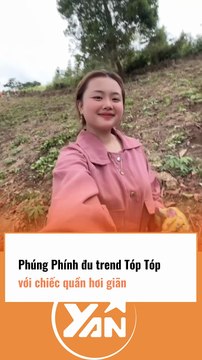 Phúng Phính đu trend tiktok với chiếc quần giãn