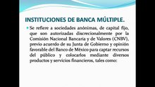 Principales servicios de las Instituciones de Banca Múltiple