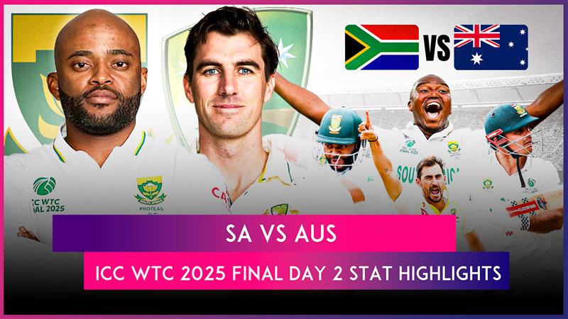 SA vs AUS ICC WTC 2025 Final Day 2 Stat Highlights: Contest In The Balance After Bowlers' Domination