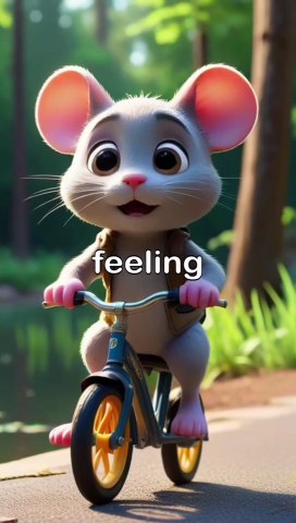 Mouse ride bicycle
