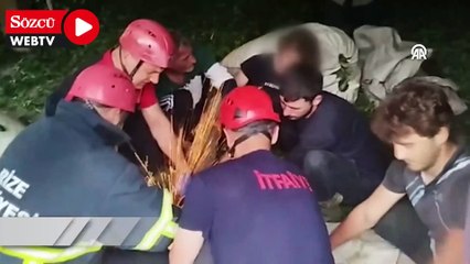 Yaş çayları karıştırırken ayağına dirgen saplandı