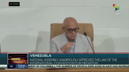 Venezuela, NA unanimously approved the law of the International Convention for Mediation